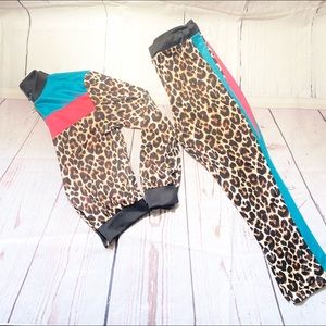 ✨Like New✨ Fashion Nova Leopard Print Track Set.